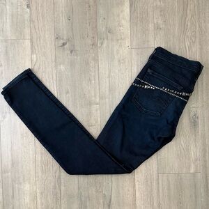 7 FOR ALL MANKIND Gwenevere Dark Blue Studded Jeans